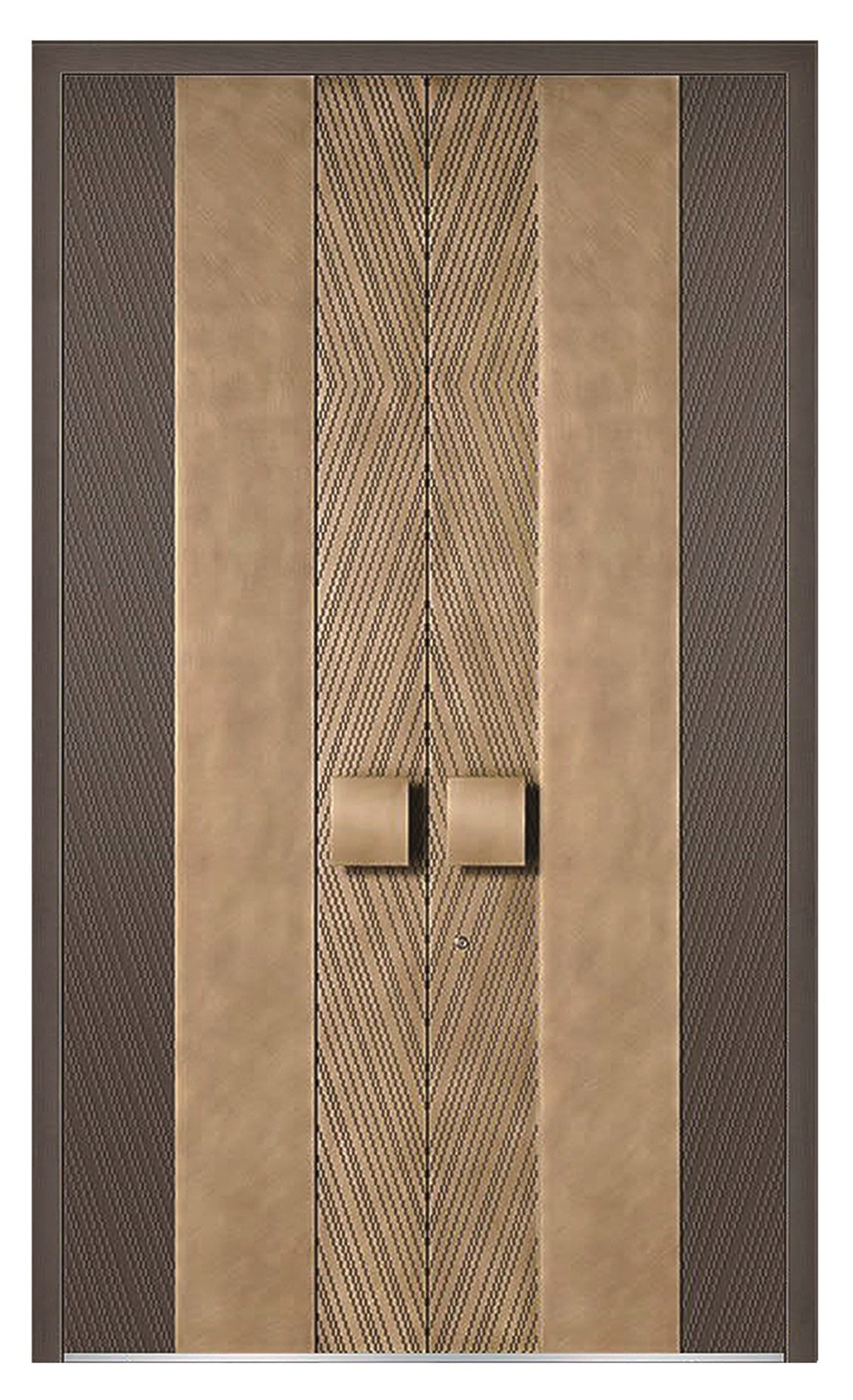 Aluminum Alloy Armored Entry Door — Dual-Tone Diamond Weave & Minimalist Handle