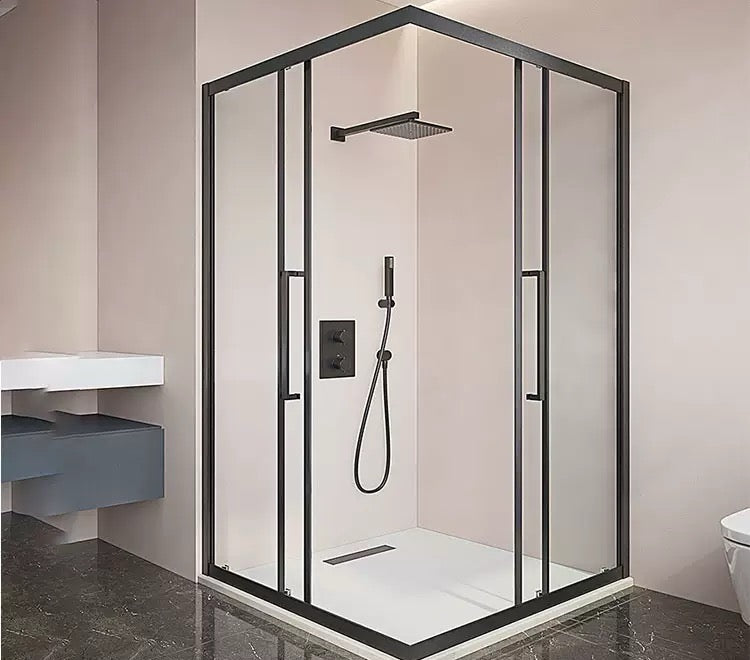 Aluminum Alloy Square Corner Shower Enclosure — Sliding Door Shower Room