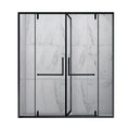 Aluminum Alloy Full-Frame Sliding Shower Enclosure — Double Door Clear Glass & Matte Black