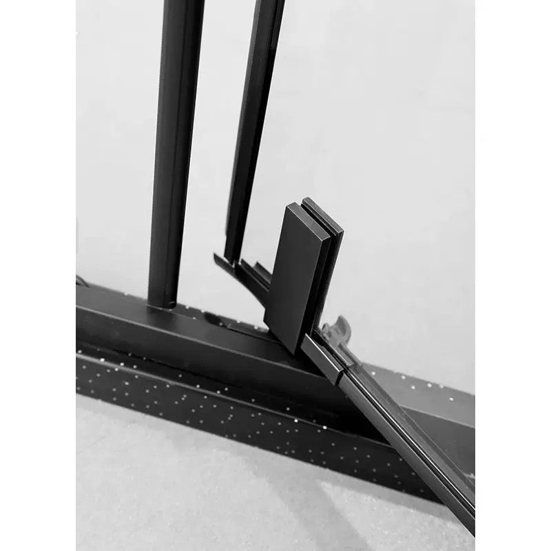 Aluminum Alloy Full-Frame Sliding Shower Enclosure — Double Door Clear Glass & Matte Black
