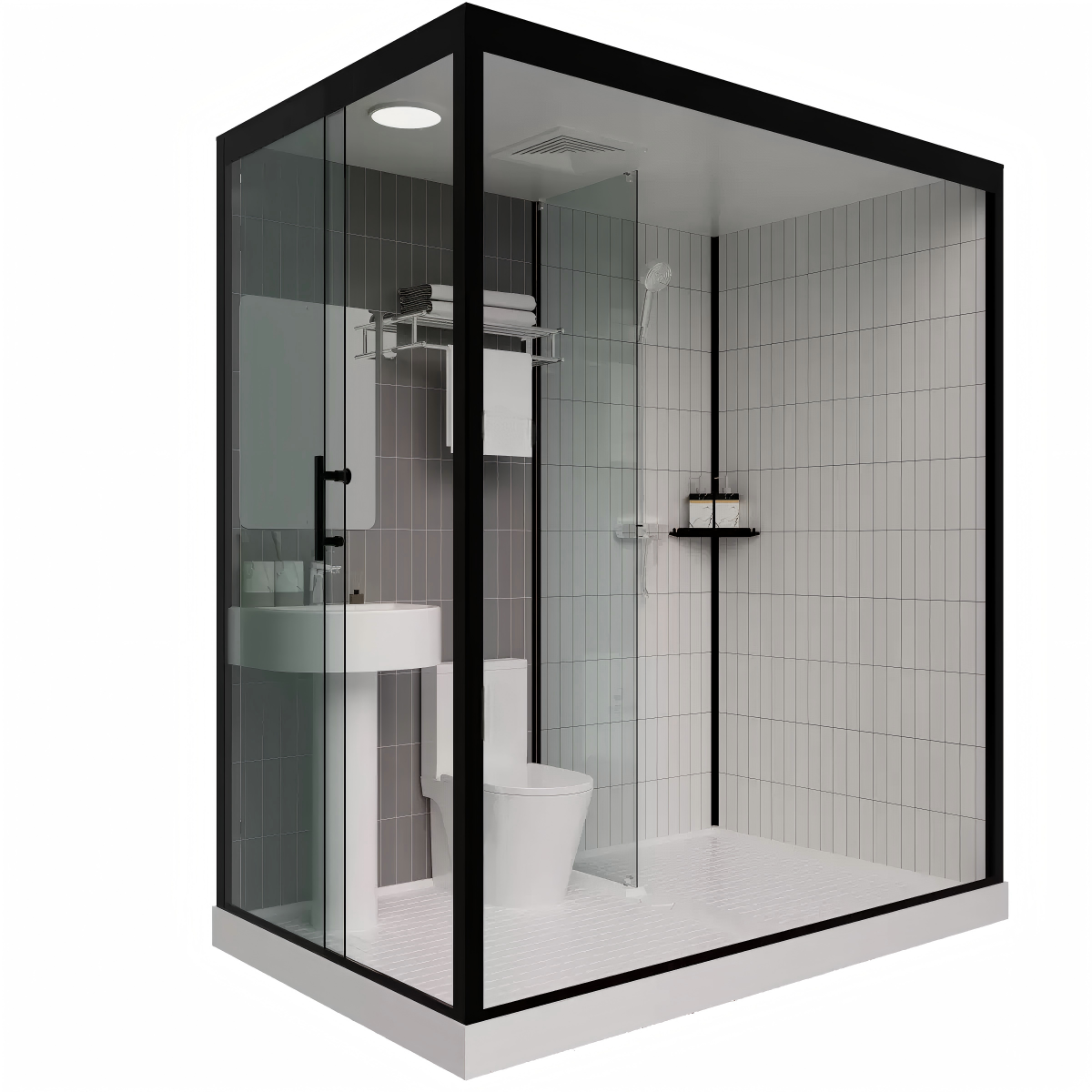 Aluminum Alloy Integrated Bathroom Pod — All-in-One Shower, Toilet & Basin Unit