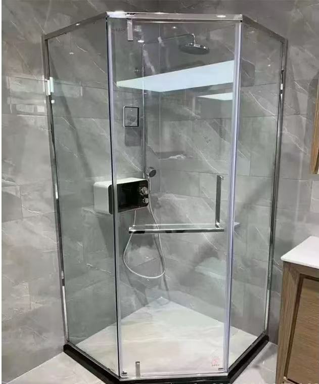 Aluminum Alloy Diamond Shower Enclosure — Pentagon Corner Shower Room