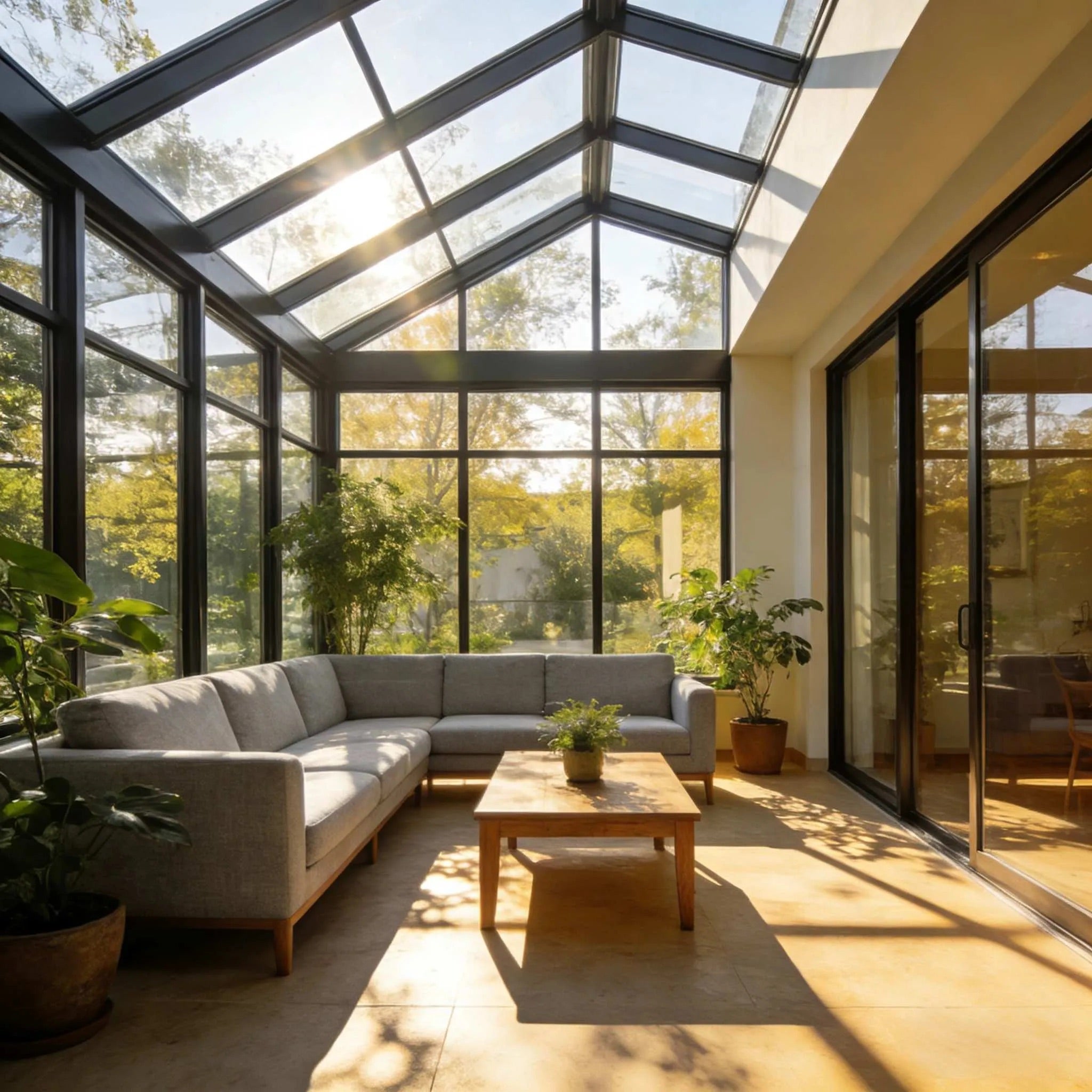 Aluminum Alloy Sunroom — Glass Roof & Full-Wall Glazing