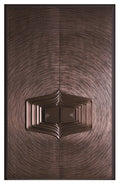 Aluminum Alloy Armored Entry Door — Layered Fret Relief Handle & Swirl Texture