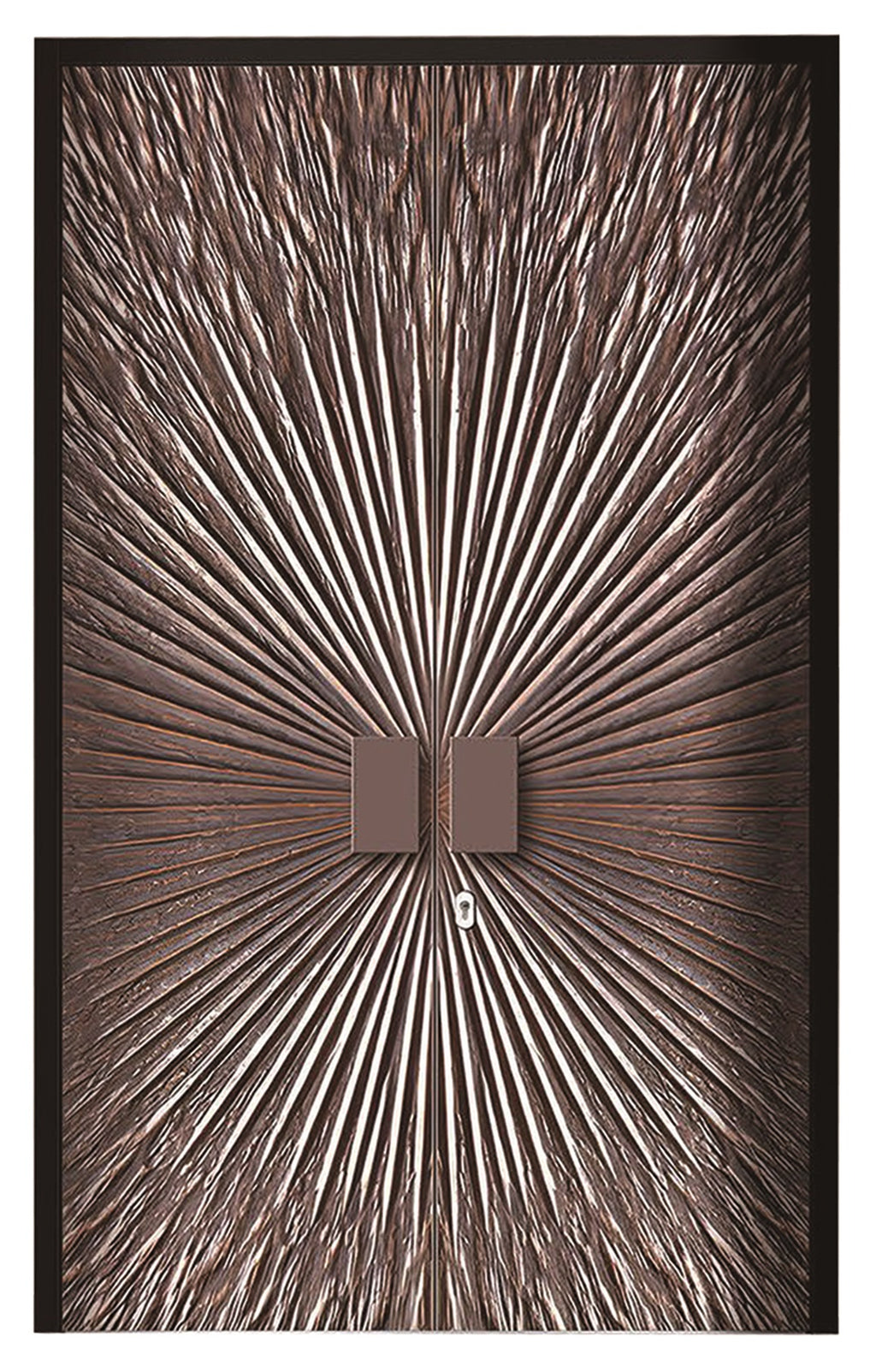 Aluminum Alloy Armored Entry Door — Starburst Texture & Minimalist Handle