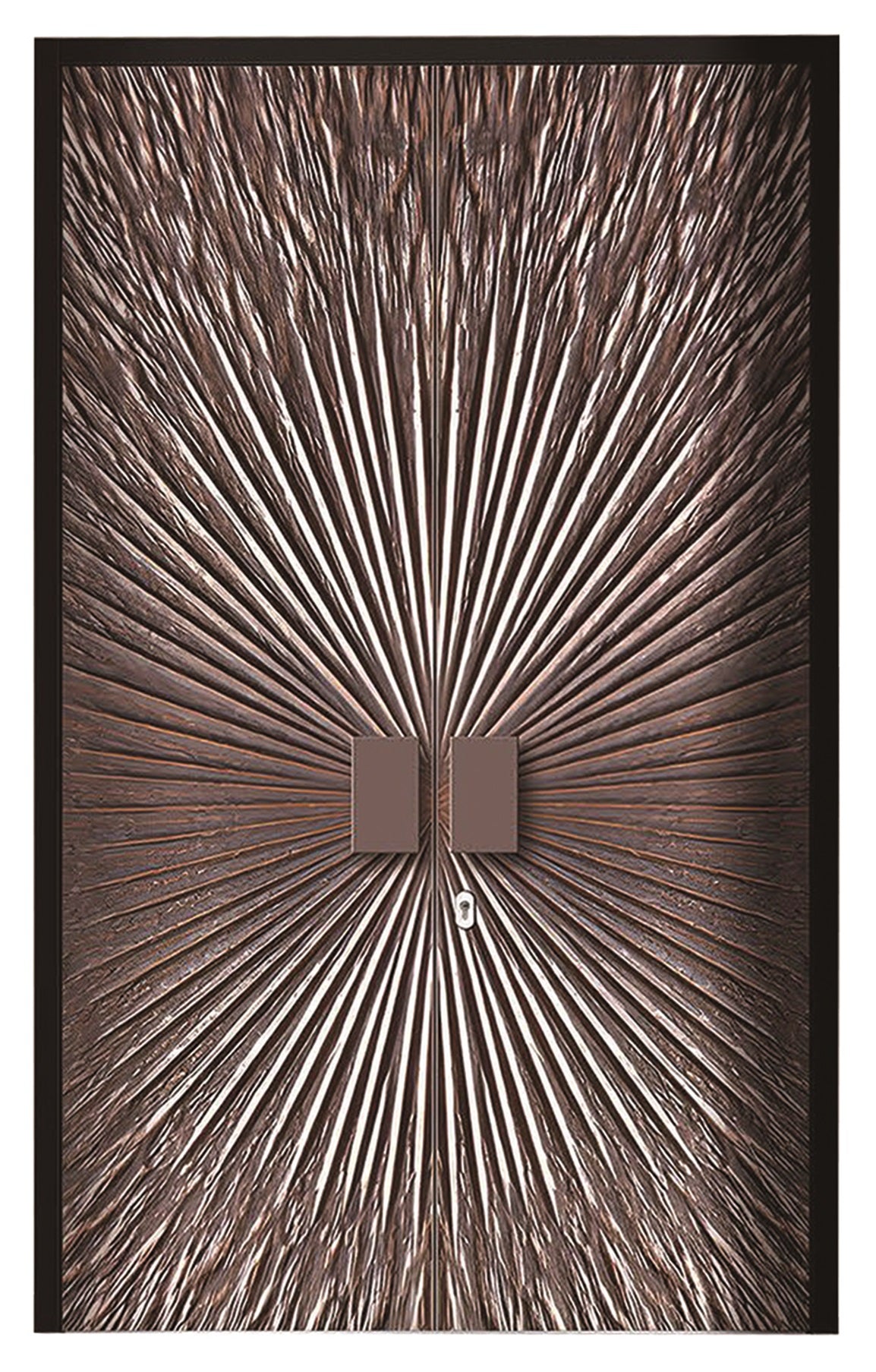 Aluminum Alloy Armored Entry Door — Starburst Texture & Minimalist Handle