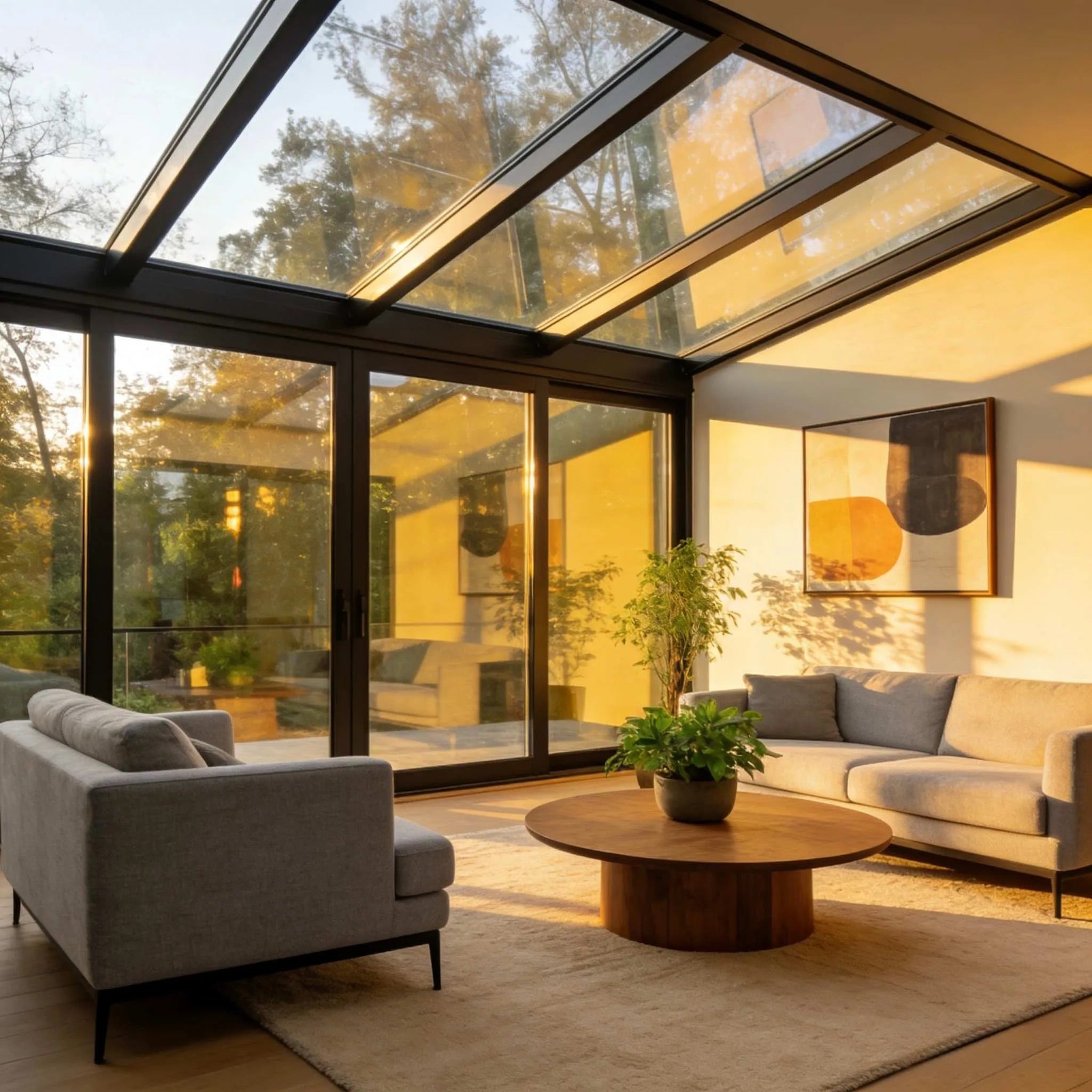 Aluminum Alloy Sunroom — Glass Roof & Full-Wall Glazing