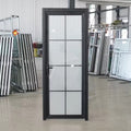 Aluminum Alloy Grid Glass Hinged Door — Frosted Pane & Multi-Finish Options