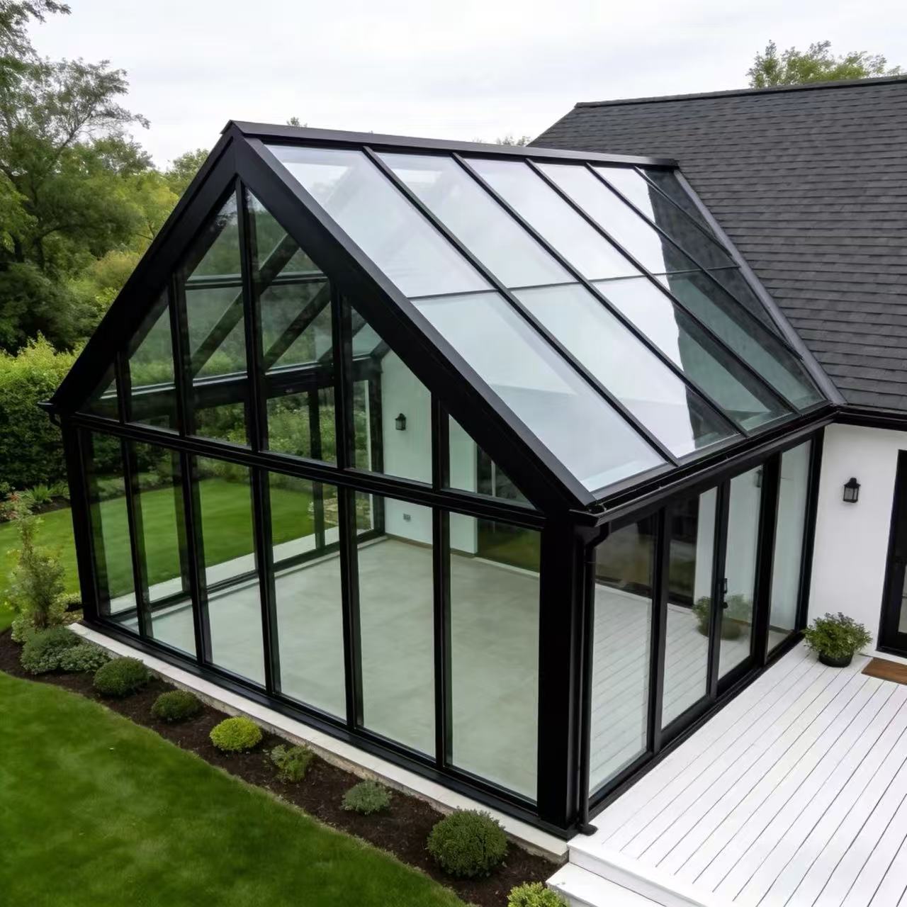 Aluminum Alloy Sunroom — Glass Roof & Full-Wall Glazing